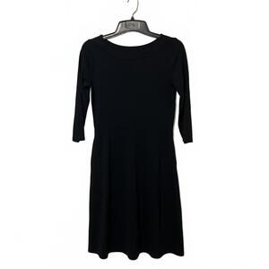 Ann Taylor Little Black Classic Long Sleeve Fit and Flare Chic Dress Size Small